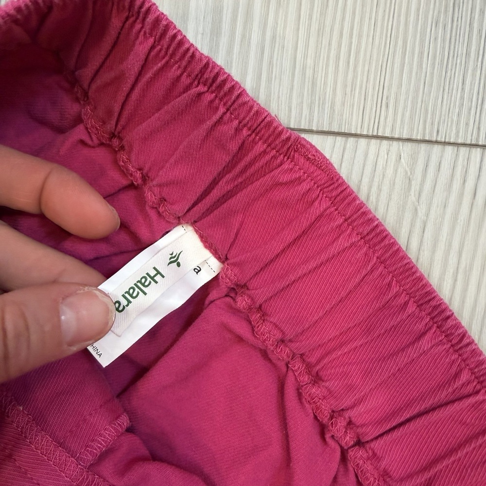 Halara Women's Small Mid Rise Zipper Pocket Casual Cotton Joggers Pink Stretch - Picture 5 of 11